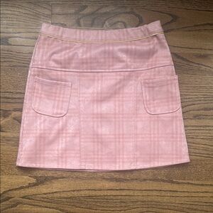 Imoga Mauve Plaid Faux Suede Mini Skirt